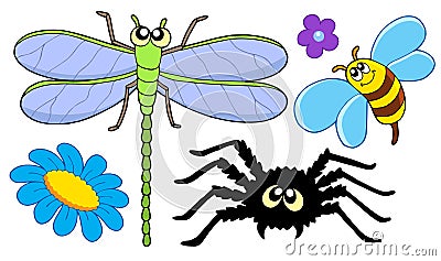 Cute insect collection Vector Illustration