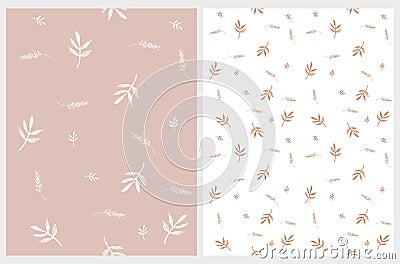 Cute Irregular Abstract Garden Print.Floral Seamless Vector Patterns. Vector Illustration