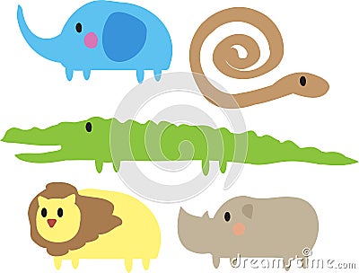 Cute jungle animals Cartoon Illustration