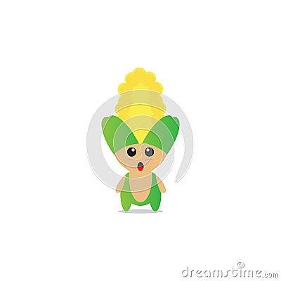 Cute kawaii corn mascot vektor design eps 10. Vector Illustration