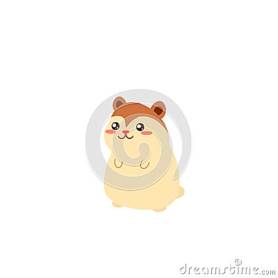 Cute kawaii hamster icon Vector Illustration