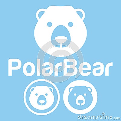 Cute Kawaii head polar bear Mascot Cartoon Logo Design Icon Illustration Character vector art. for every category of business, Vector Illustration