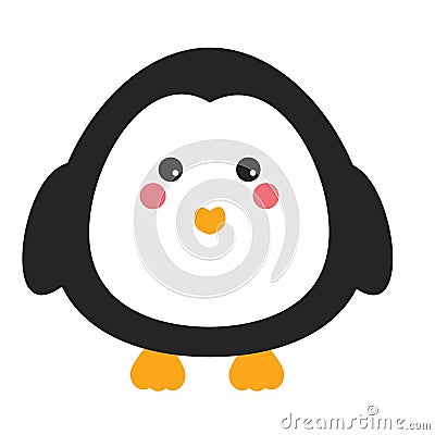 Cute kawaii penguin character. Children style, vector illustration Vector Illustration