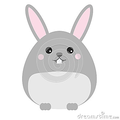 Cute kawaii rabbit, bunny, hare character. Children style, vector illustration Vector Illustration