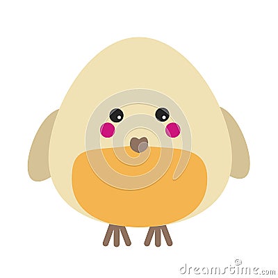 Cute kawaii robin character. Children style, vector illustration Vector Illustration