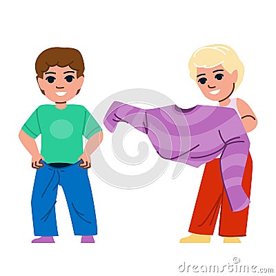 cute kid boy dressing up vector Vector Illustration