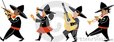 Mariachi band Vector Illustration