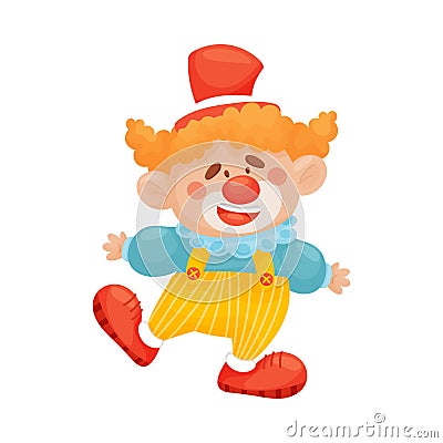 Cute kind cartoon clown. Vector illustration on a white background. Vector Illustration