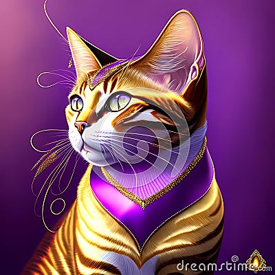 Cute king kittie - AI generated artwork Stock Photo