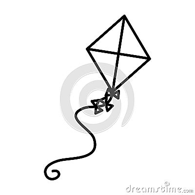 Cute kite flying icon Vector Illustration