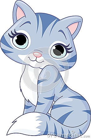 Cute kitten Vector Illustration