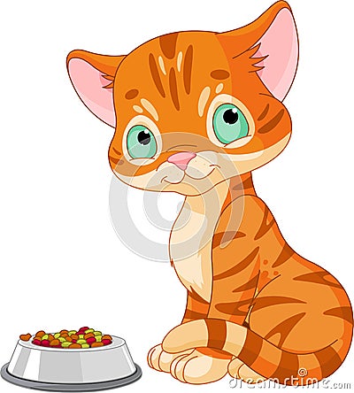 Cute Kitten Vector Illustration