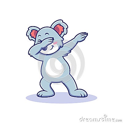 Cute koala cartoon with dubbing pose Stock Photo