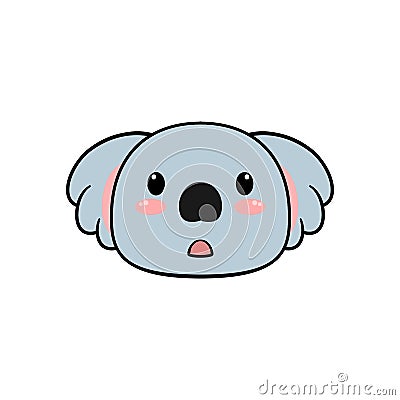 Cute koala sticker isolated on white background. Vector Illustration