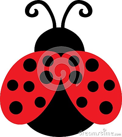 Cute Lady Bug Clip Art Vector Illustration