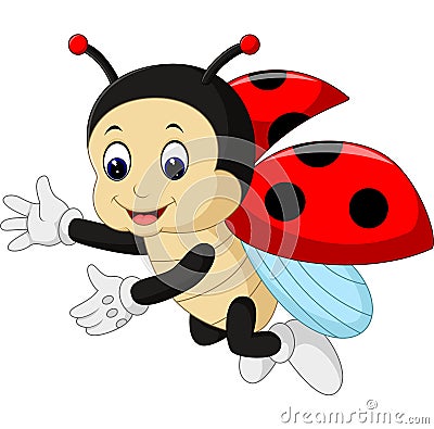 Cute ladybug cartoon Vector Illustration