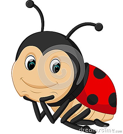 Cute ladybug cartoon Vector Illustration