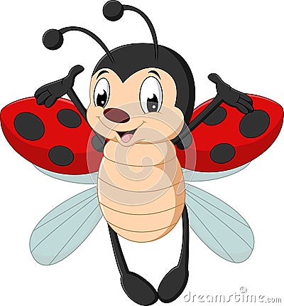 Cute ladybug cartoon Vector Illustration