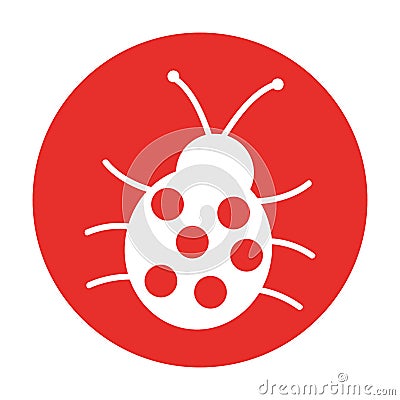 Cute ladybug isolated icon Vector Illustration