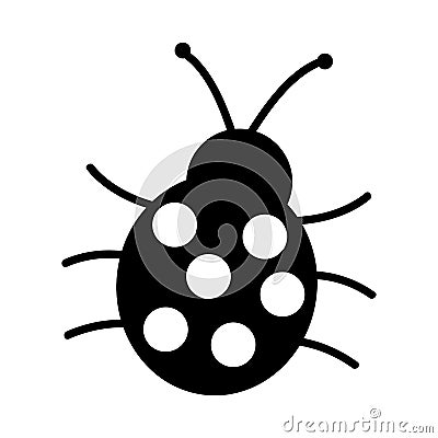 Cute ladybug isolated icon Vector Illustration