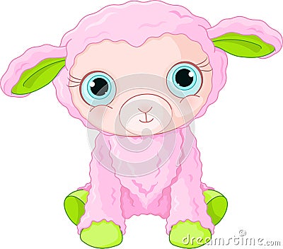 Cute lamb character Vector Illustration