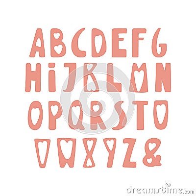 Cute latin alphabet Vector Illustration