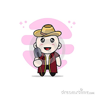 Cute lawyer character wearing breeder costume Vector Illustration