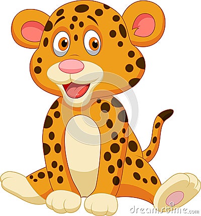 Cute leopard cartoon Vector Illustration