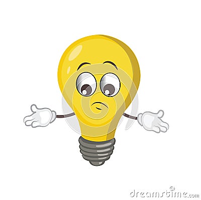 Cute light bulb character.cartoon vector illustration Cartoon Illustration