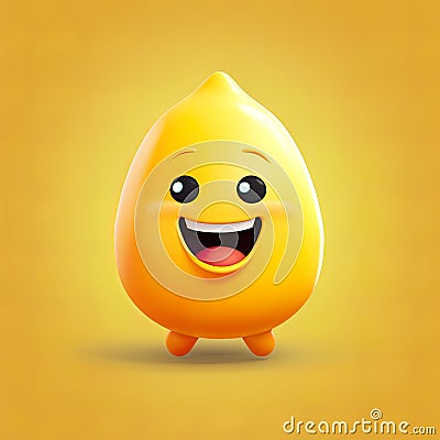 Cute lime character, radiating joy and zest in its cheerful expression. Stock Photo