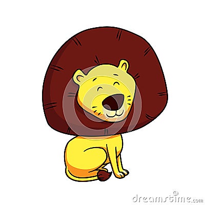 Cute lion cartoon Vector Illustration