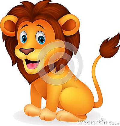 Cute lion cartoon Vector Illustration