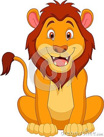 Cute lion cartoon Vector Illustration