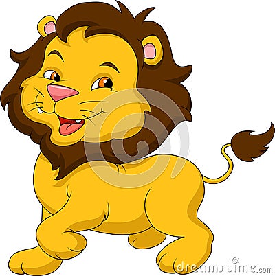 Cute lion cartoon Vector Illustration
