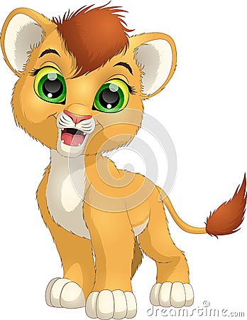 Cute lion cartoon Vector Illustration