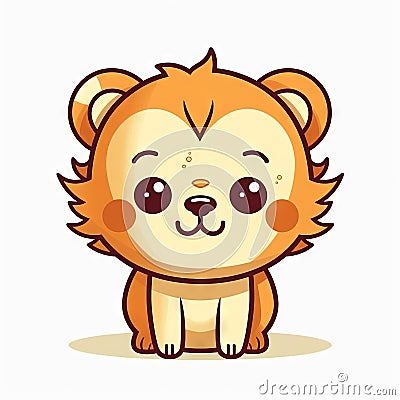 Cute Lion Clipart for Kids' Crafts and Designs. Stock Photo