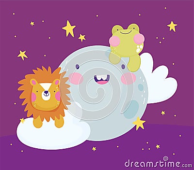 cute lion frog Vector Illustration