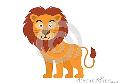Cute Lion. Jungle Wildlife Animal. Jungle Life Clip Art Stock Photo