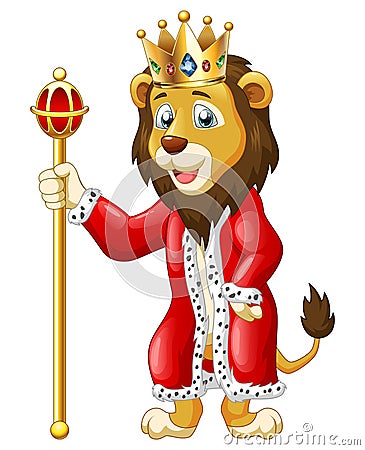 Cute lion king cartoon Vector Illustration