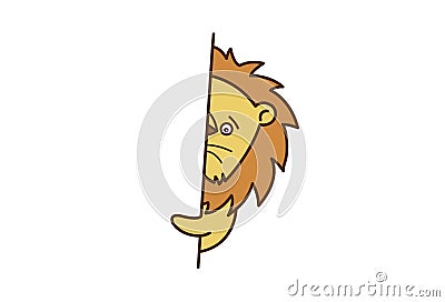Cute Lion Cartoon Illustration