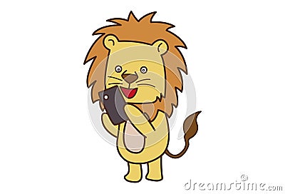 Cute Lion Cartoon Illustration