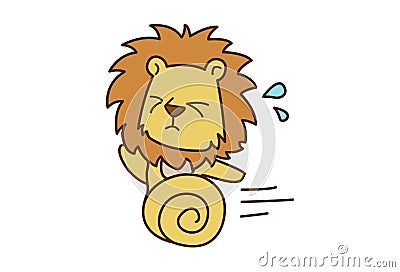 Cute Lion Cartoon Illustration