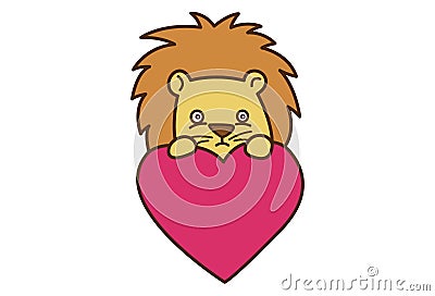 Cute Lion Cartoon Illustration