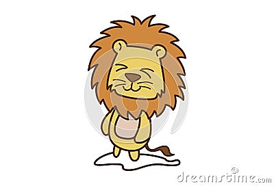 Cute Lion Cartoon Illustration