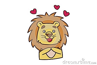 Cute Lion Cartoon Illustration