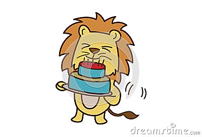 Cute Lion Cartoon Illustration