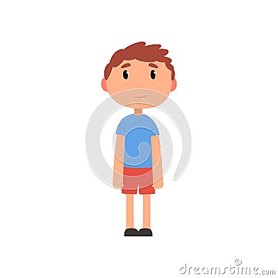 Cute litlle preschooler boy cartoon vector Illustration on a white background Vector Illustration