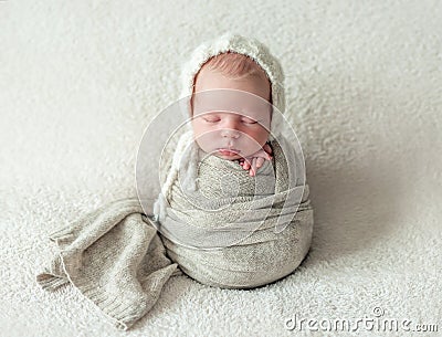 Cute little baby sweetly sleeping Stock Photo