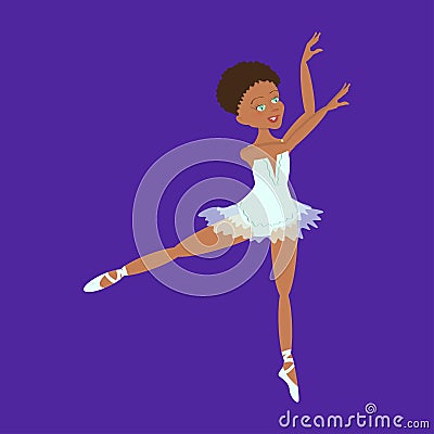 Cute little ballerina Vector Illustration