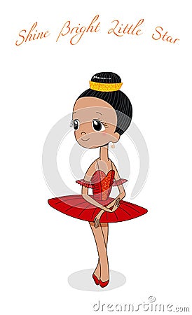 Cute little ballerina Vector Illustration